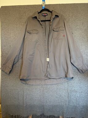 BOCOMAL FR Khaki Work Shirt 2XL Men's NFPA2112 CAT2 Flame Resistant